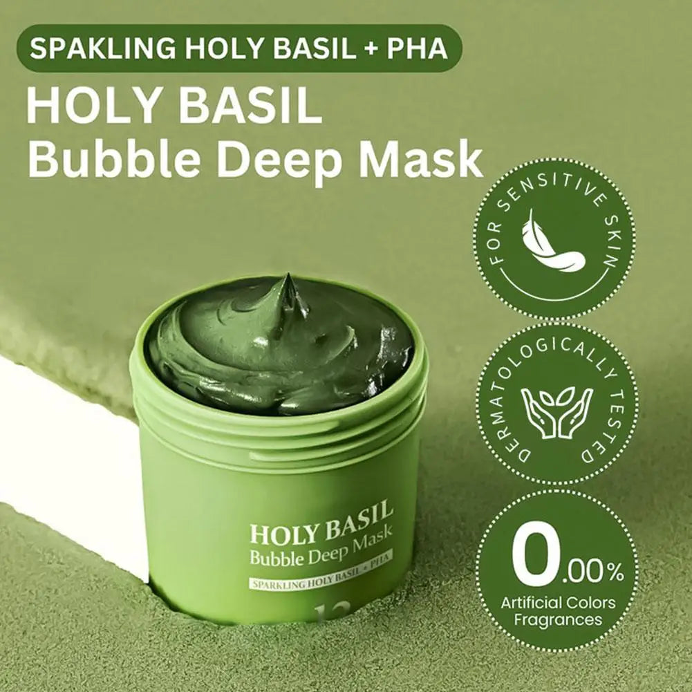 Transform Your Skin with the Korean Carbonic Acid Holy Basil Bubble Mask - Exfoliate, Deep Cleanse, and Achieve Pore-Perfect Radiance!
