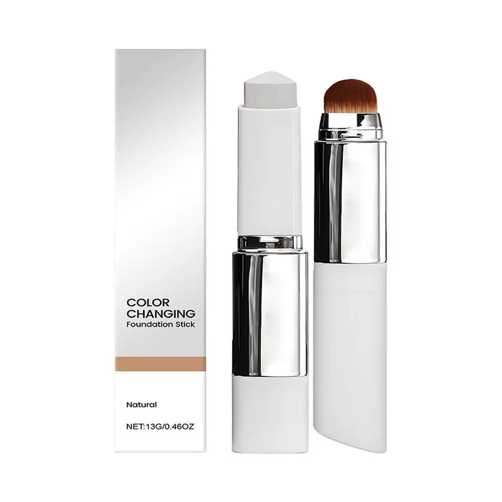 Transformative 2-In-1 Color-Changing Foundation Stick - Lightweight, Moisturizing, and Brightening for All Skin Types!