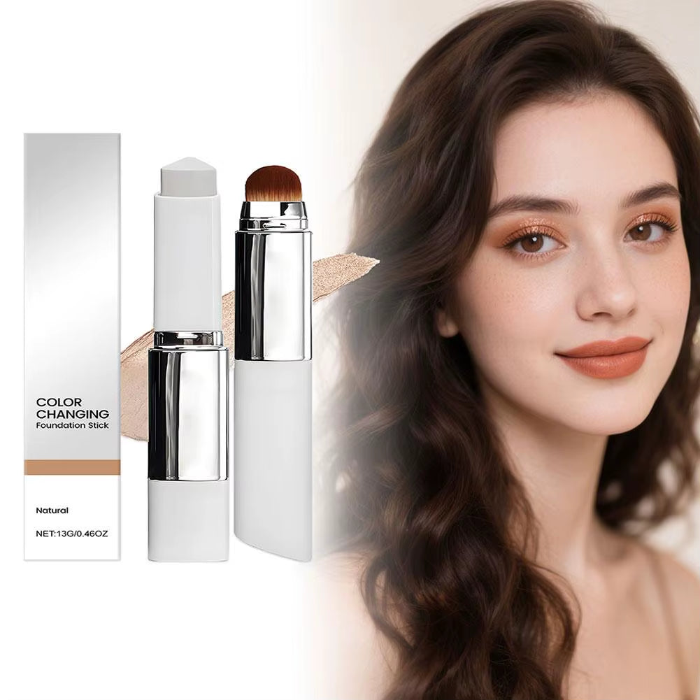 Transformative 2-In-1 Color-Changing Foundation Stick - Lightweight, Moisturizing, and Brightening for All Skin Types!
